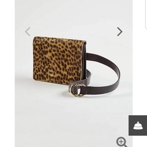 NWT J Jill Leopard Calf Hair Belt Bag